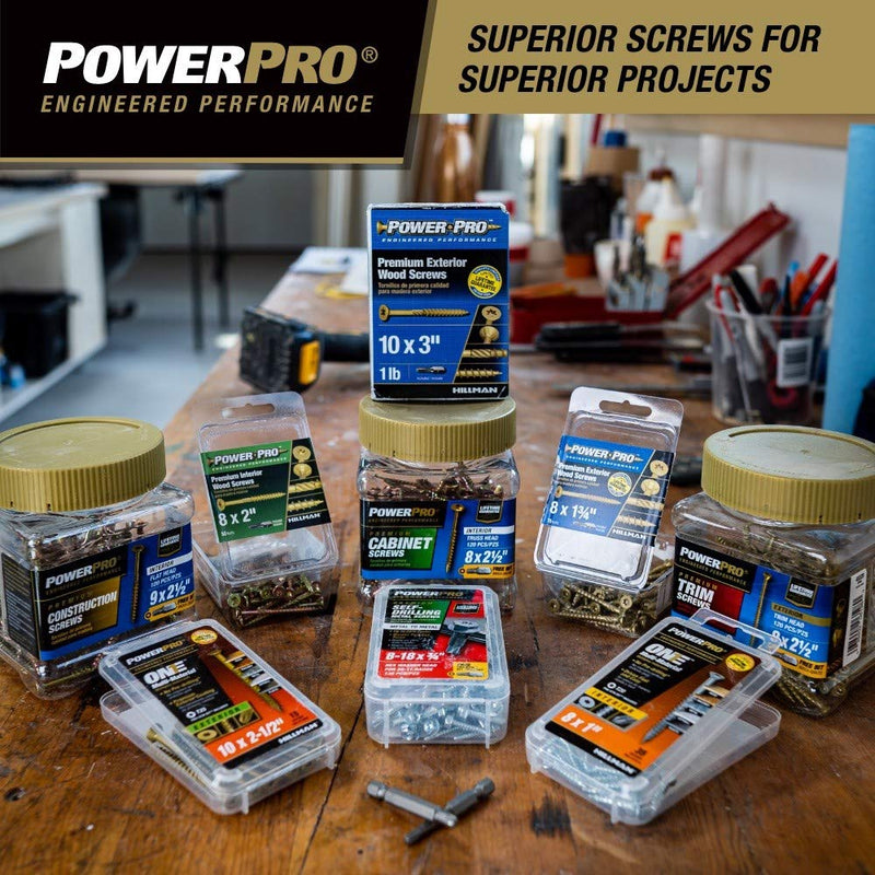 Power Pro 48604 Wood Screws, #10 x 4", Premium Outdoor Deck Screws, Rust Resistant, Epoxy Coated Bronze, 1lb Box, 52 pcs - NewNest Australia