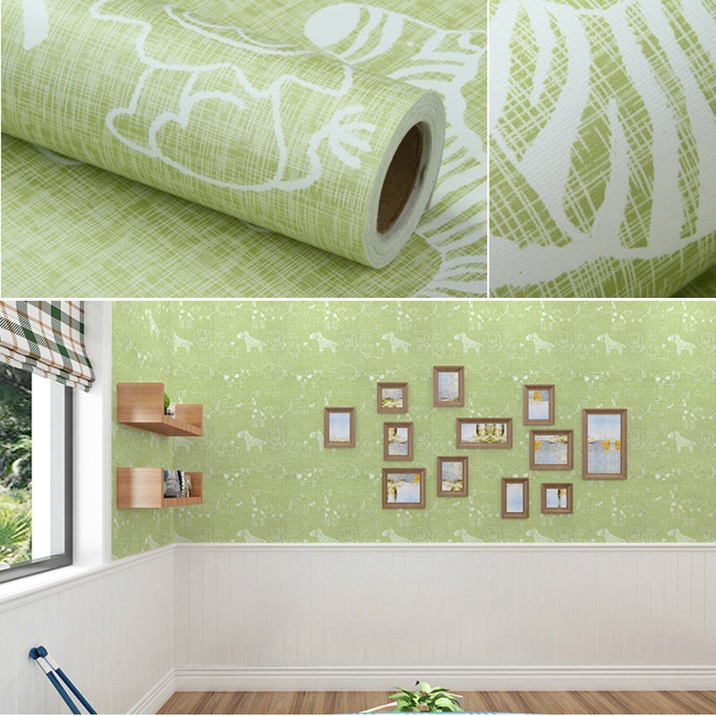 NewNest Australia - HOYOYO 17.8 x 78 Inches Shelf Liner Paper, Self-Adhesive Shelf Liner Dresser Drawer Paper Wall Sticket Home Decoration Green Rabbit 