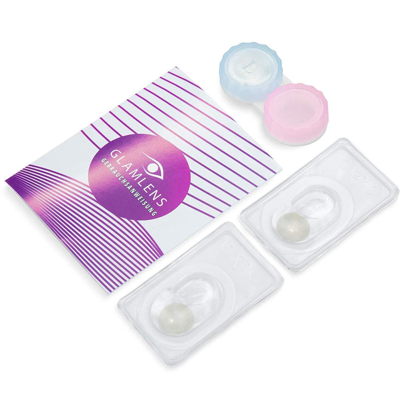 Glamlens Silicone Comfort Contact Lenses, Very Opaque And Natural Gray With Container, Jasmine Grey, 1 Pair (2 Pieces), Diameter 14.00, With And Without Prescription - NewNest Australia