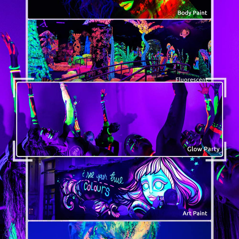 ZHMA UV LED Black Light Bulbs, 9W E26 LED Blacklight Bulb, Black Lights for Glow Party, Bedroom, Black Light Fluorescent Poster, Body Paint (6 Pack) - NewNest Australia