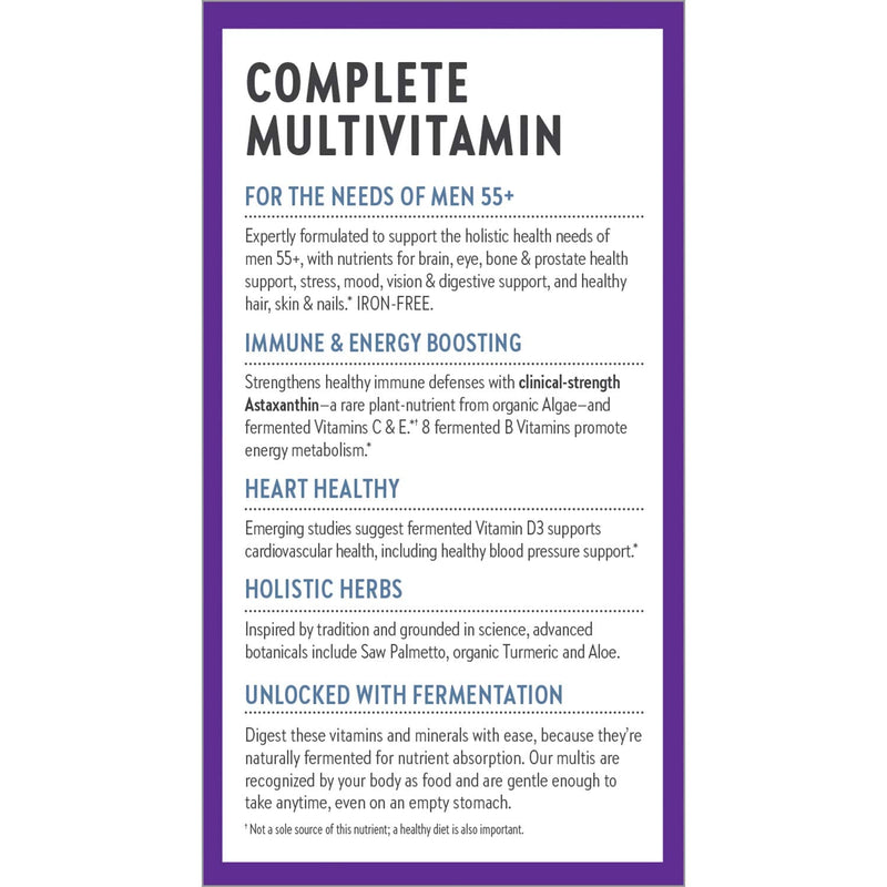 New Chapter Multivitamin for Men 50 Plus + Immune Support - Every Man's One Daily 55+ with Fermented Probiotics + Whole Foods + Astaxanthin + Organic Non-GMO Ingredients - 48 ct Tablet for Men 48 Count - NewNest Australia