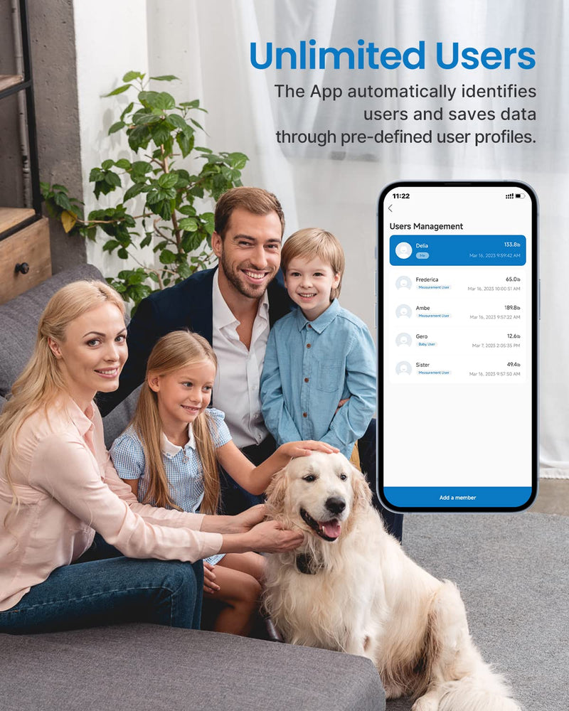 RENPHO WLAN smart scales with body fat scales, Bluetooth personal scales, measurement of body fat, muscle mass, BMI, water percentage and 13 body values, app sync via Bluetooth or WiFi 11"/280mm white - NewNest Australia