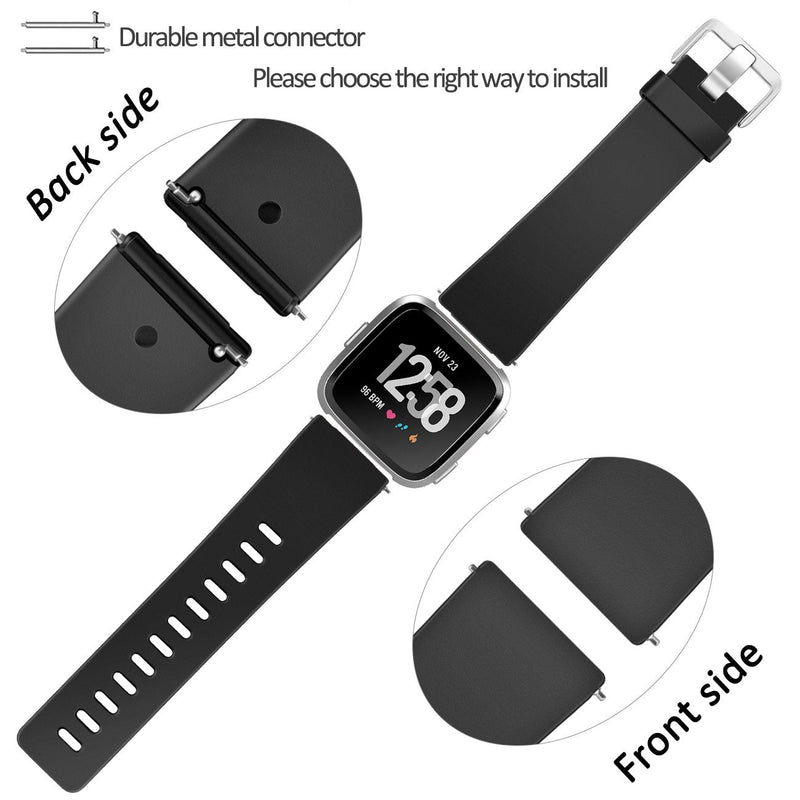 Wepro Bands Compatible with Fitbit Versa SmartWatch, Versa 2 and Versa Lite SE Watch for Women Men, Small and Large Black Small 5.5"-7.2" - NewNest Australia