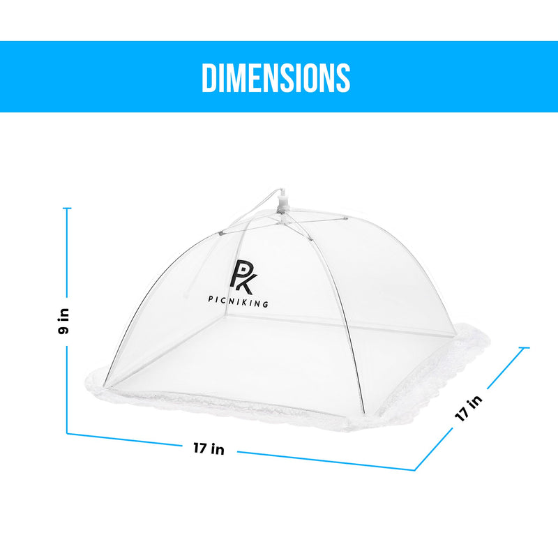 NewNest Australia - (3 Pack) PicniKing Food Tents/Food Covers for Outdoors | 1 XL (49x27x17) & 2 Standard (17x17x12) | Fine Mesh Screen | Upgraded Rods | Double Layer Skirt | Guaranteed Bug Protection 