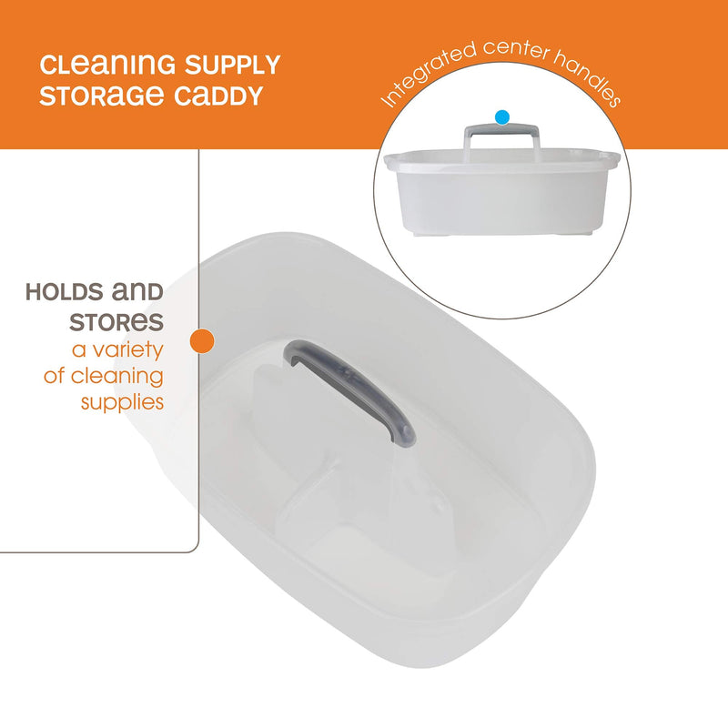 Casabella Cleaning Handle Bucket, Clear/Silver Rectangular Storage Caddy, Graphite, 4 gallons, Translucent 4 Gallon Caddy - NewNest Australia