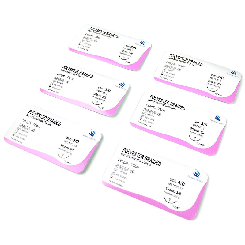 Practice Sutures | Sutures Thread with Needle (24 Mixed 2/0, 3/0, 4/0) | for Medical, Nursing, and Veterinary Students Suture Training | Suture Kit Companion | Demonstration and Education Use Only - NewNest Australia