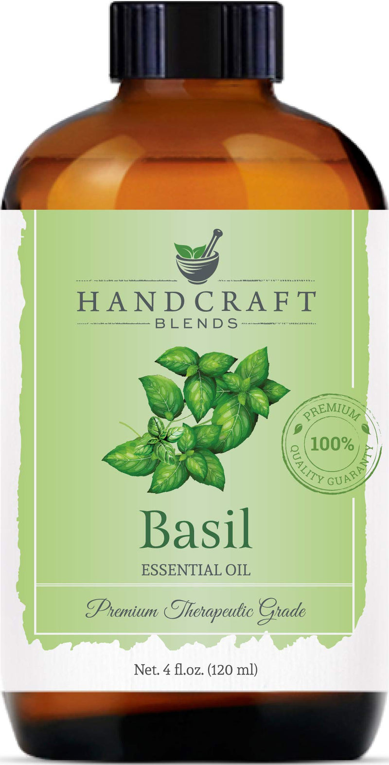 Handcraft Basil Essential Oil - 100 % Pure and Natural - Premium Therapeutic Grade with Premium Glass Dropper - Huge 4 Fl Oz 4 Fl Oz (Pack of 1) - NewNest Australia
