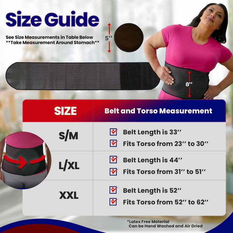 Hernia Belt for Men and Women - Abdominal Binder for Umbilical Hernias & Navel Belly Button Hernias with Compression Pad for Hernia Support and Stomach Hernia Brace Pain Relief (XXL - 52" to 62") XXL (Pack of 1) - NewNest Australia