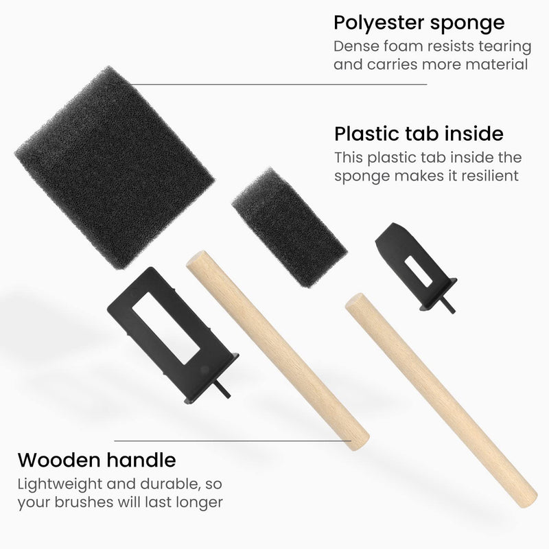 Arteza Foam Paint Brushes, Includes 50 Sponge Brushes, 25 x 1 Inch Brushes and 25 x 2 Inch Brushes, Art Supplies for Painting, DIY, and Wood Staining - NewNest Australia