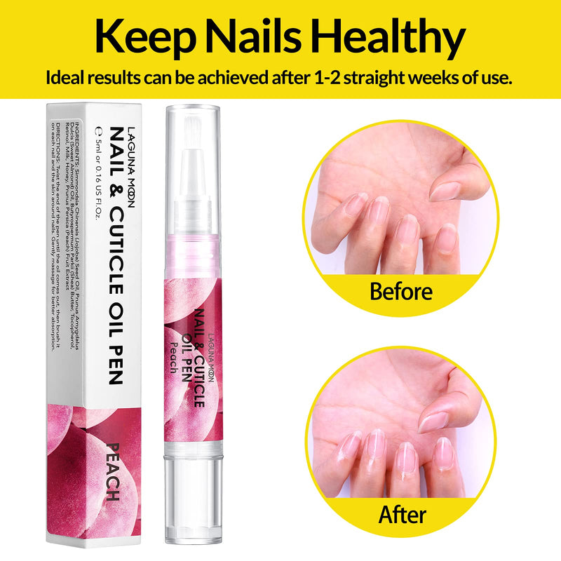 Lagunamoon 10 Pack Cuticle Oil Pens for Nail Care, 5ml Nail Oil Pens with Natural Ingredients to Moisturize and Nourish Dry Nails and Cuticles, Cuticle Oil to Prevent Nail Cracking and Hangnails Pack of 10 - NewNest Australia