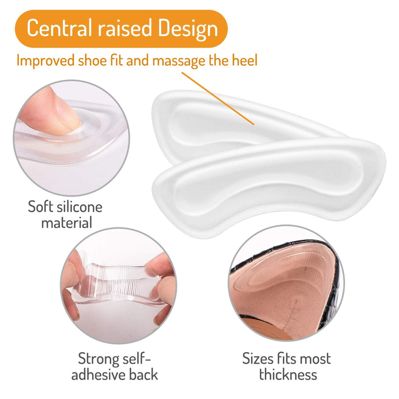 Whaline 8 Pairs Clear Heel Stickers Liner Self Adhesive High Heel Silicone Non-Slip Shoe Cushion Pads Stickers, Foot Care Protector for Women and Girls - NewNest Australia