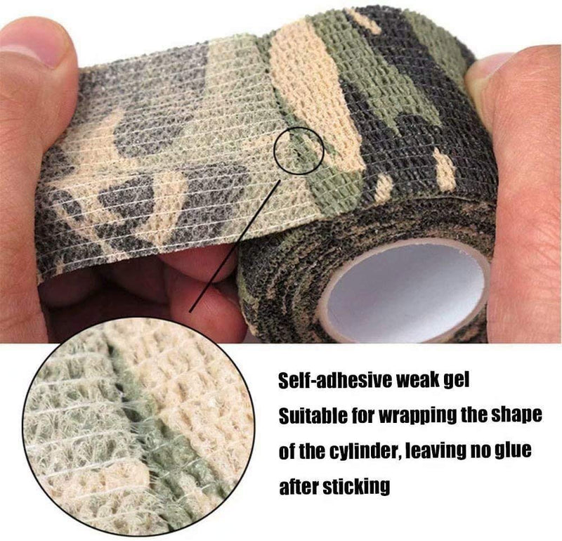Camo Tape, 5 Rolls 5 Cm X 4.5 M Camouflage Tape Wrap, Multifunctional Self-Adhesive Protection Camouflage Tape Wrap Tactical Camo Shape Multi-Functional Non-Woven Fabric Stealth Tape Stretch Bandage - NewNest Australia