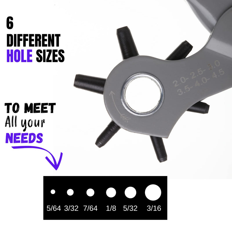 UNCO- Leather Hole Punch Tool, Multi Hole Sizes, Belt Hole Puncher, Leather Punch Tool, Leather Hole Punch for Belts, Leather Hole Puncher, Belt Puncher for Leather, Leather Punch Tool for Belts. - NewNest Australia