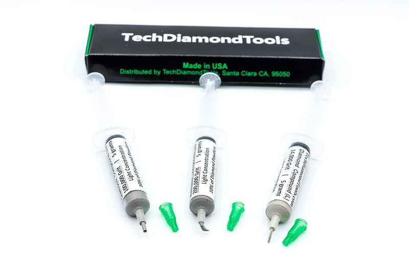 TechDiamondTools Kit of 3 Diamond Polishing Compound Polishing Paste 14000 100000 200000 Grit for Marble Glass Metal Rock Jewelry Resin Silver Gemstone with 10% of Diamond Powder USA Made 200000 100000 14000 grit - NewNest Australia