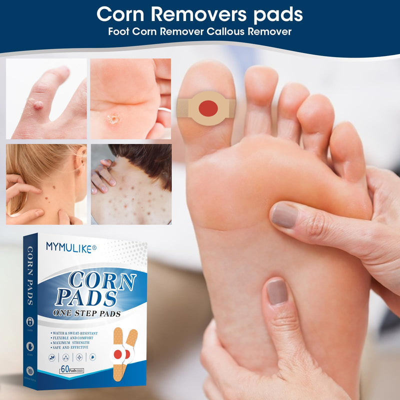 MYMULIKE 60 Count Corn Plasters, Remover Corns for Feet, Corn Soothing and Foot Care Stubborn Corns Remove Sole of Foot - NewNest Australia