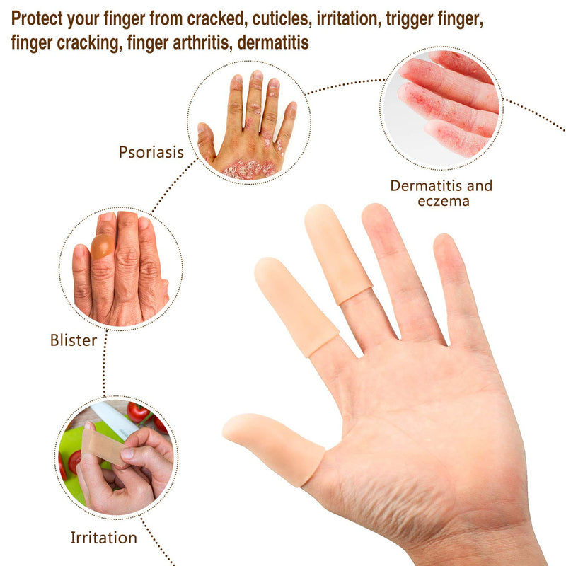 Frienda 30 Pieces Gel Finger Protector Finger Cots Silicone Finger Cover Cap Gel Finger Sleeves Finger Support for Finger Cracking, Finger Trigger (Apricot) Apricot - NewNest Australia