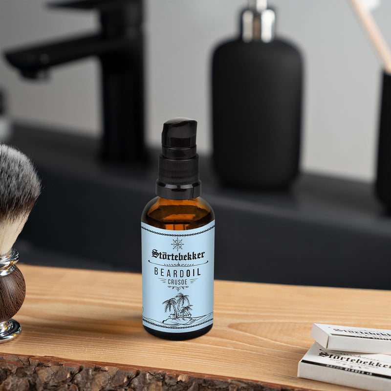 Störtebekker® Premium Beard Oil Crusoe - Daily Beard Care for 3-Day Beards to Full Beards - 50ml Beard Oil Vegan - Men's Beard Oil with a Pleasant Fragrance - High-Quality Ingredients - Made in Germany Crusoe (Sweet-Tart) - NewNest Australia
