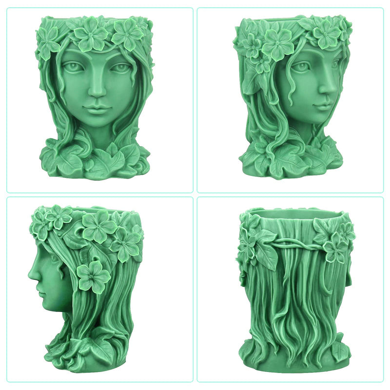 Pot Silicone Mold, Lady Head Planter Vase Mold, Pen Brush Holder Mold for Resin, Concrete, Plaster, Polymer Clay Goddness - NewNest Australia