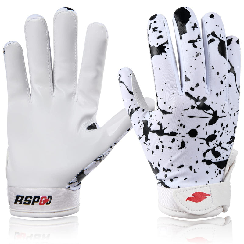 RSPGO Kids Football Gloves Youth Enhanced Grip Silicone Wide Receiver Gloves Friesian Cattle Youth XS/S(5.5in-6in) - NewNest Australia