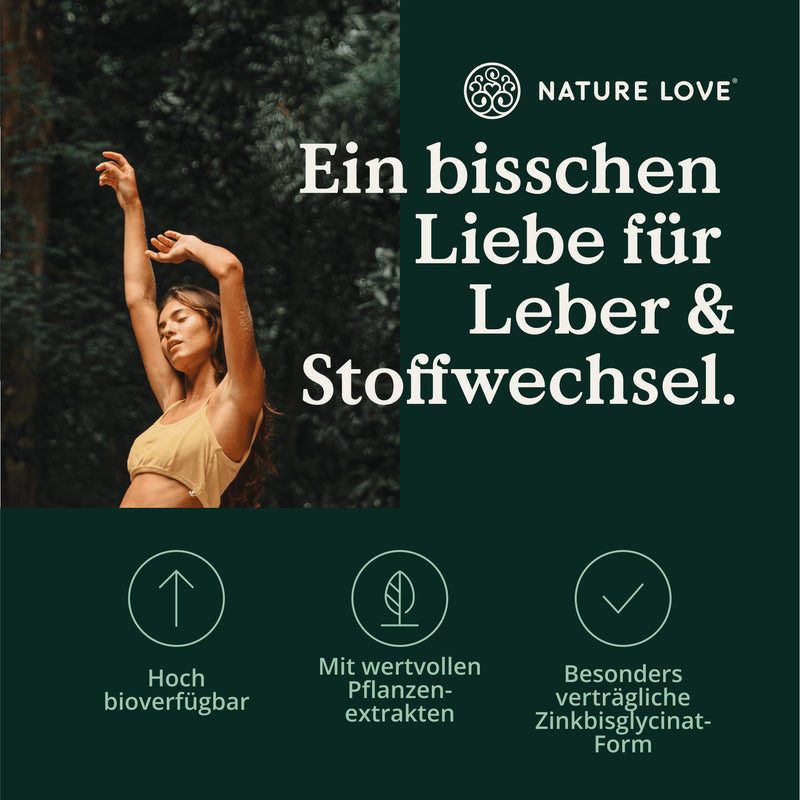 Nature Love Liver Complex - 120 Capsules - With Milk Thistle, Choline, Artichoke Extract, Curcuma & Zinc - High Dose, Vegan, Laboratory Tested And Produced In Germany - NewNest Australia