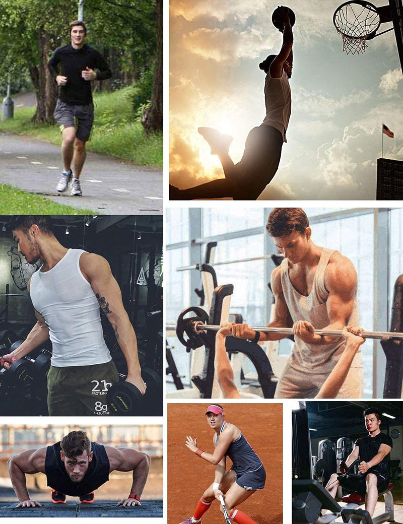 MOLLDAN Sauna Vest for Men Sweat Tank Top Pullover Workout Shirt Waist Trainer Black-silver Lining Large-X-Large - NewNest Australia