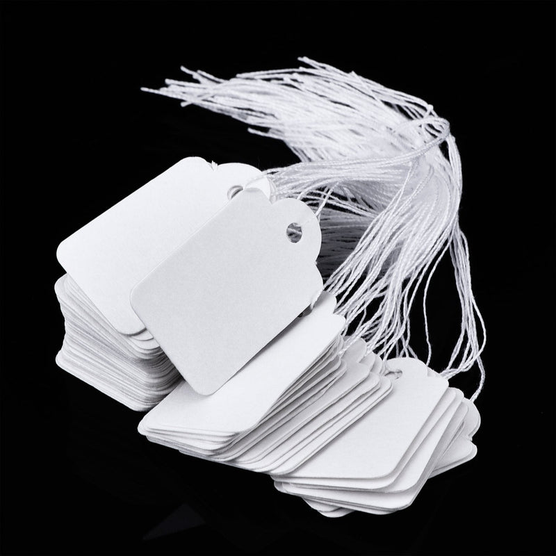 White Marking Tags Price Tags Price Labels Display Tags with Hanging String, 500 Pack (35 x 22 mm) 35 x 22 mm Vintage Style - NewNest Australia