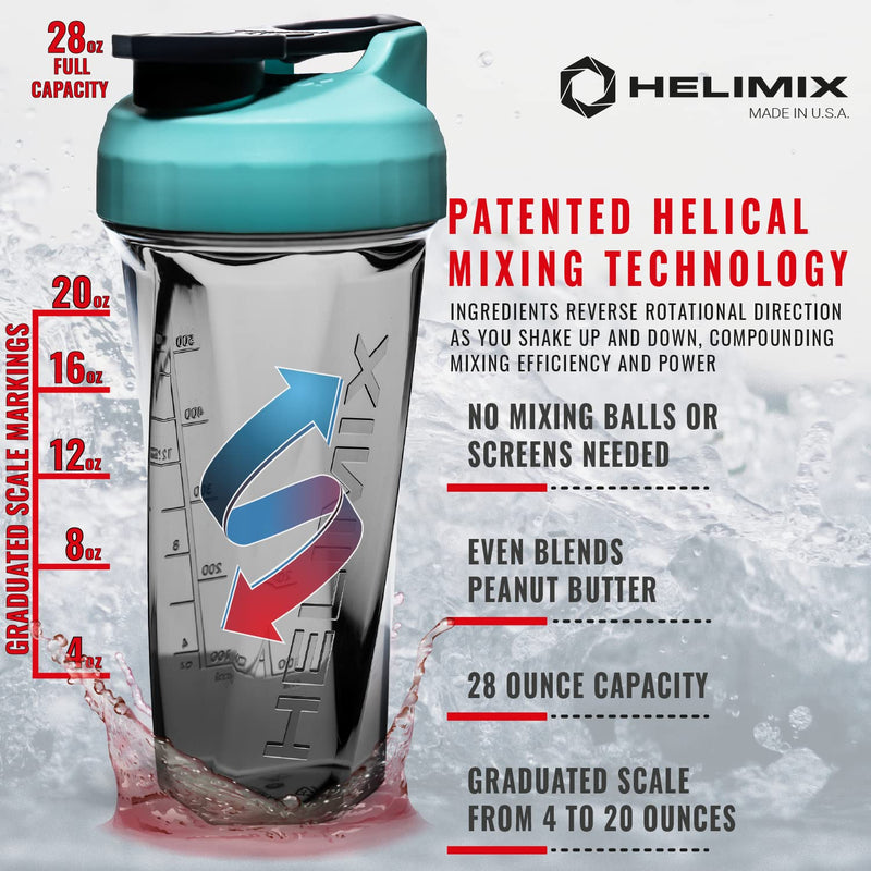 Helimix Vortex Blender Shaker Bottle 28oz | No Blending Ball or Whisk Needed | USA Made | Portable Pre Workout Whey Protein Drink Shaker Cup | Mixes Cocktails Smoothies Shakes | Dishwasher Safe - NewNest Australia