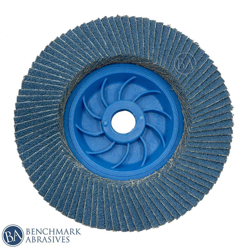 Benchmark Abrasives 4-1/2" x 5/8"-11 Type 27 High Density Zirconia Trimmable Flap Discs - 5 Pack (80 Grit) 80 Grit - NewNest Australia