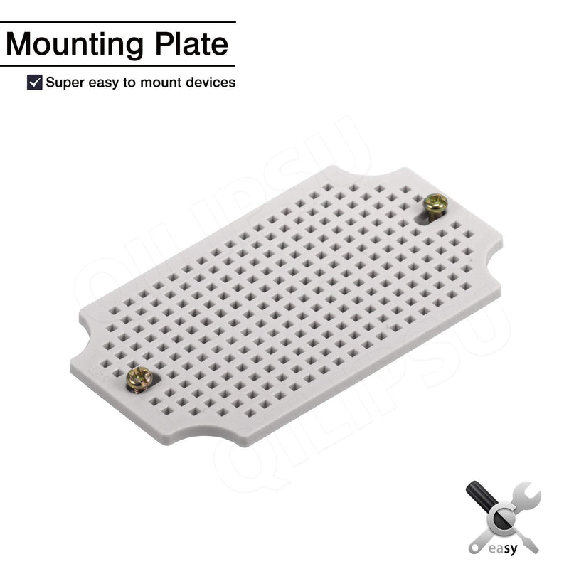 QILIPSU Junction Box with Mounting Plate 110x80x70mm, ABS Plastic DIY Electrical Project Case IP67 Waterproof Dustproof Enclosure Grey (4.3"x3.1"x2.8") 4.3"x3.1"x2.8" - NewNest Australia