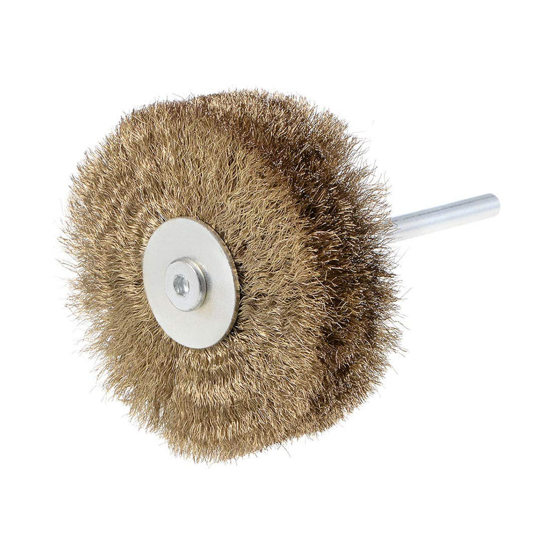 uxcell 80mm Wire Wheel Brush Bench Brass Plated Crimped Steel Wire 1/4 Inch Shank - NewNest Australia