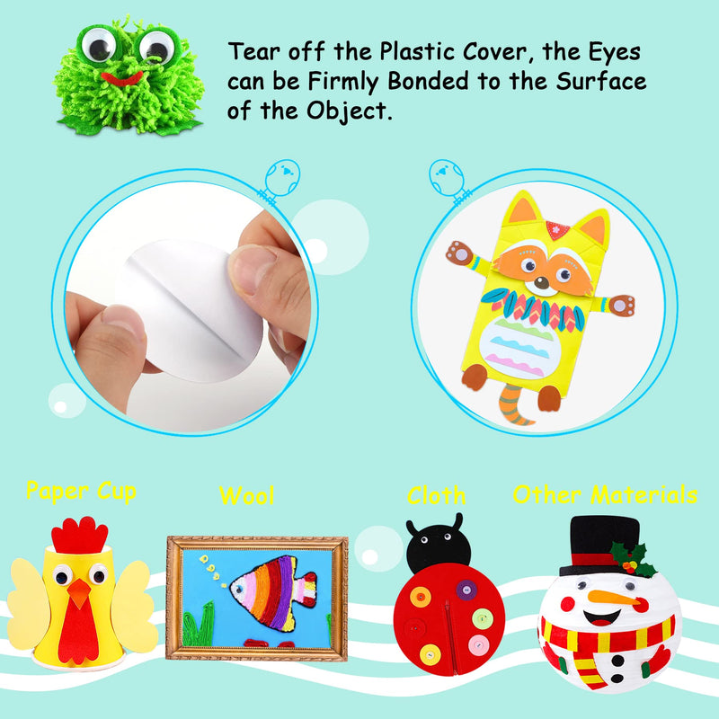 500 Pieces Wiggle Googly Eyes Self Adhesive Black White Craft Eyes for DIY Crafts Decoration (0.4 in, 0.6 in, 0.8 in, 1 in, 1.2 in) 0.4 in, 0.6 in, 0.8 in, 1 in, 1.2 in - NewNest Australia