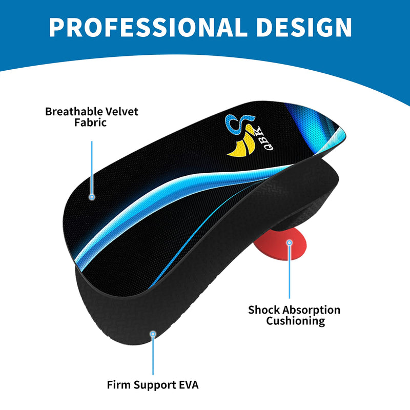 Insole Plantar Fasciitis QBK 3/4 High Arch Support Insoles Flat Feet Orthopedic Insoles Shoes for Heel Spurs Women and Men Achilles Tendonitis Pain Relief, SS: 35-39 - NewNest Australia