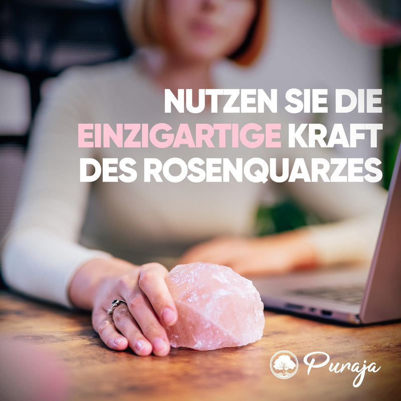 PURAJA rose quartz natural stone | Premium raw stone for use as a computer stone, water stone, healing stone, lucky stone or decoration 100 - 200 g - NewNest Australia