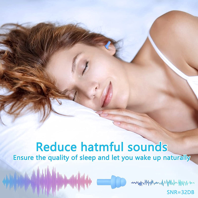 Silicone Ear Plugs for Sleeping Noise Cancelling Reusable Reduce Noise CancelligEarplugs Washable Waterproof for Sleeping Swimming Work, Study, Snore, Travel for Adults & Kids - 5 Pairs - NewNest Australia