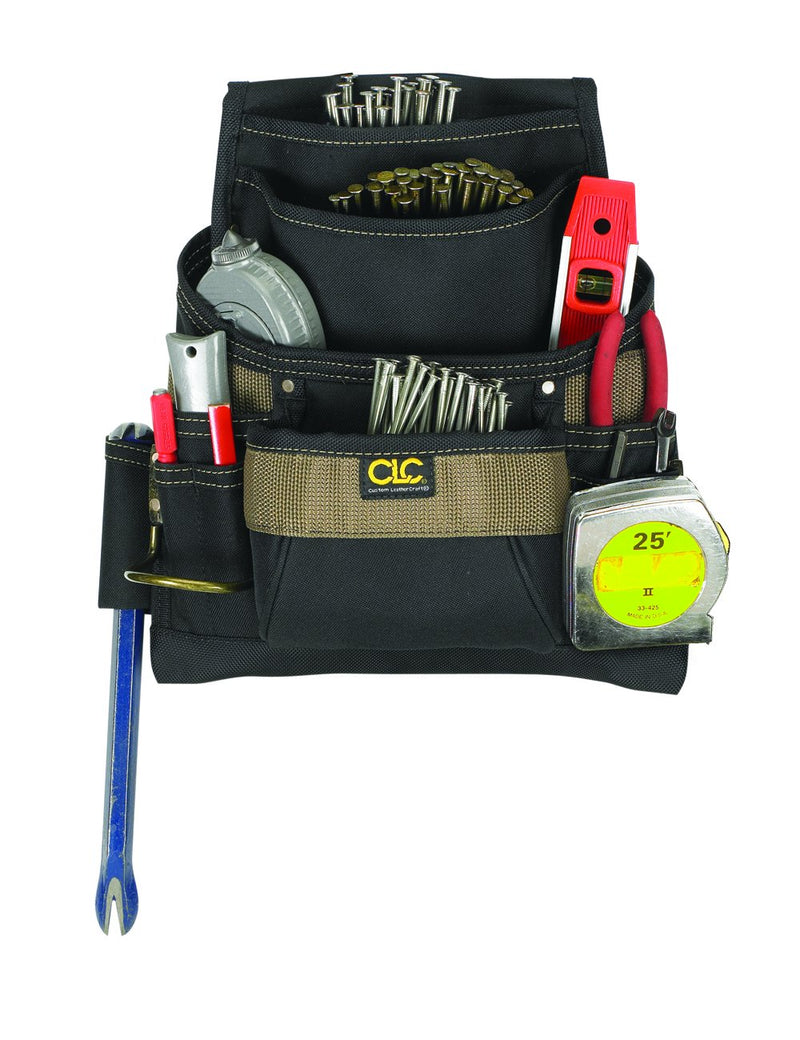 Custom Leathercraft 1620 Tool Bag, 11 Pockets, Steel Hammer Loop - NewNest Australia