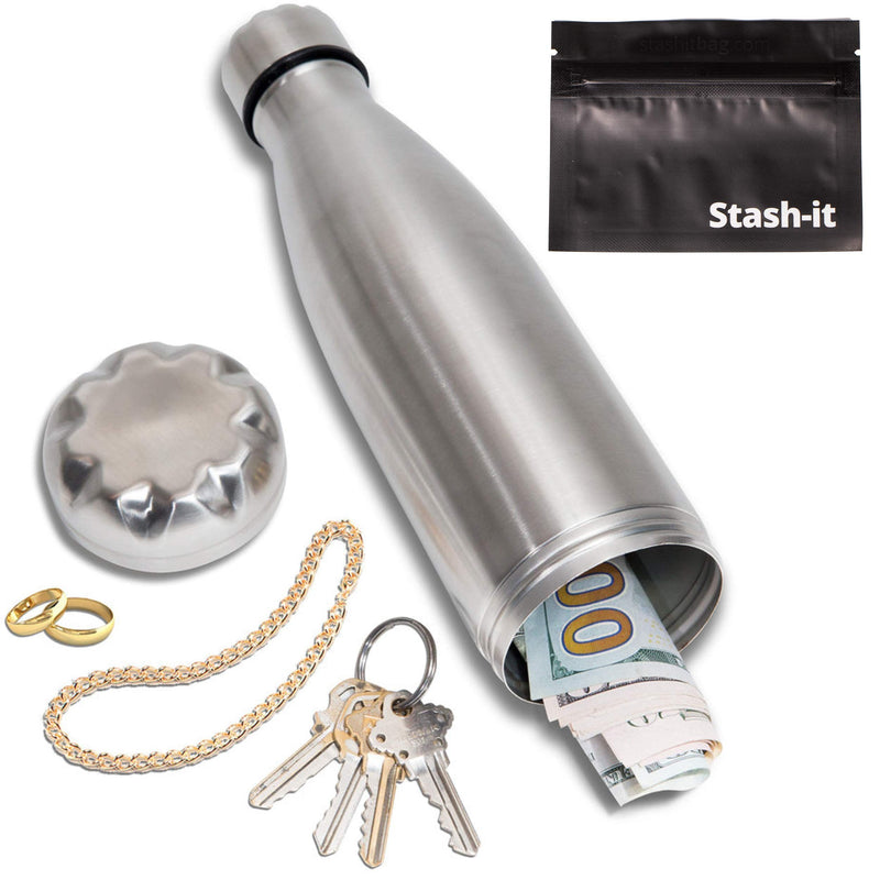 Diversion Water Bottle Can Safe by Stash-it, Stainless Steel Tumbler with Hiding Spot for Money, Discreet Decoy for Travel or at Home, Bottom Unscrews to Store your Valuables - NewNest Australia
