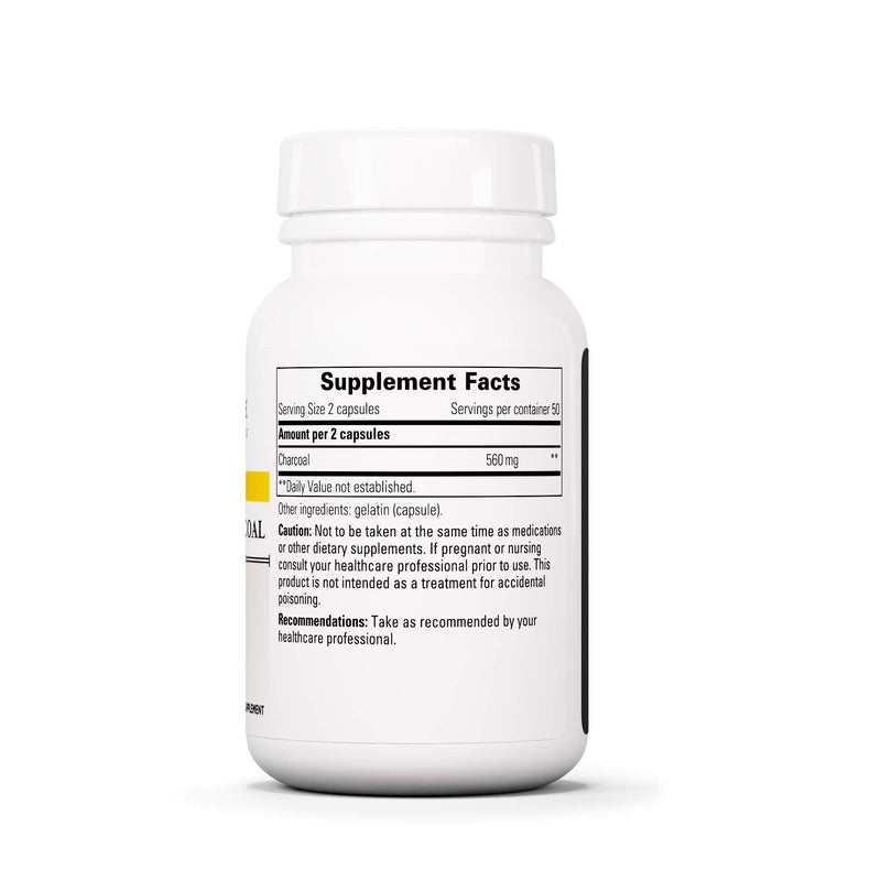 Integrative Therapeutics Activated Charcoal - Gluten Free - Dairy Free - 100 Capsules Standard Packaging - NewNest Australia