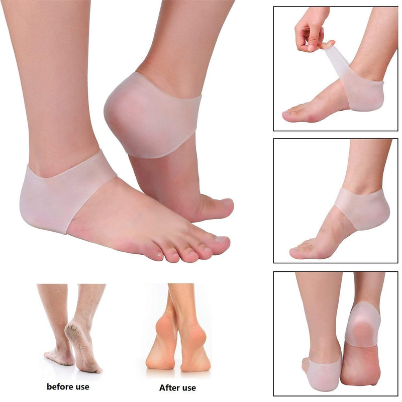 Silicone Heel Cushion 2 Pairs (4 pcs), Plantar Fasciitis Foot Sleeve, Comfortable Protective Heel Protector to Instantly Relieve Pain and Pressure, Protect Bone & Heel Spurs - NewNest Australia