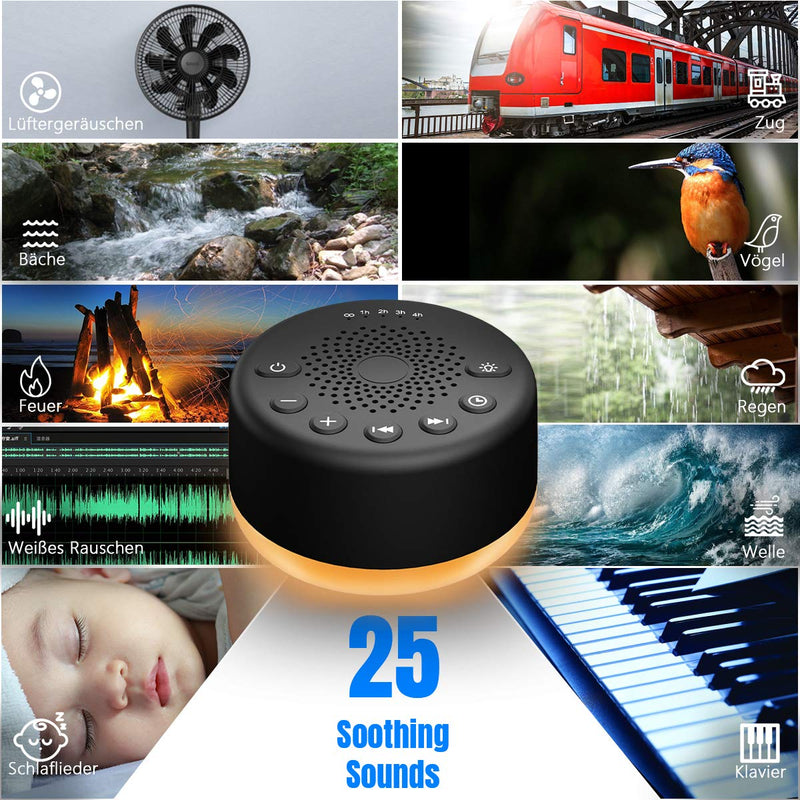 Easysleep Sleep Aid White Noise Machine Baby White Noise Natural Sounds Baby Children Adults With 25 Sounds 5 Timing 4 Night Light Smart For Insomniac Tinitus Office Travel Home - NewNest Australia