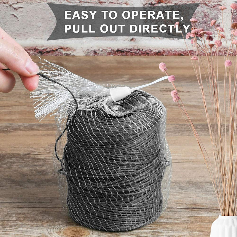 TIMESETL 656 Feet Floral Bind Wire Rustic Vine Wrapping Wire, Paper Covered Waterproof Craft Wrap Twine for Flower Bouquets Stem Wrap Florist (Black) Black - NewNest Australia