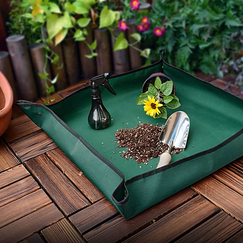 29.5x29.5inch Plant Repotting Mat with Snaps, Foldable Waterproof Transplanting Mat Indoor Plant, Green Oxford Fabric Repotting Mats for Indoor and Ourdoor (29.5x29.5inch) 29.5x29.5inch - NewNest Australia