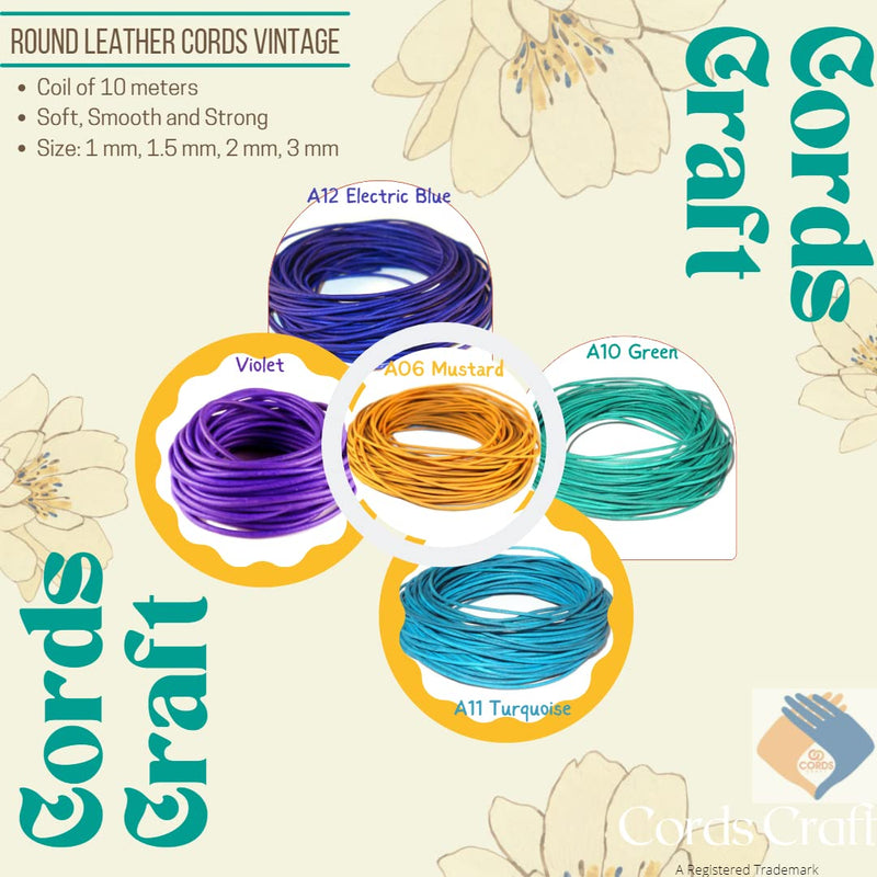 cords craft 3.0mm Genuine Round Leather Cord Leather String Matte Finish for Jewelry Making Bracelet Necklace Beading, 10 Meters / 10.93 Yards, Natural Dye Blue - NewNest Australia