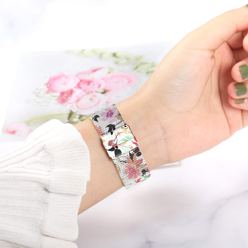 TRUMiRR Flower Band for Venu Sq Music Smart Watch, Mesh Woven Stainless Steel Watchband Quick Release Strap Women Bracelet for Garmin Venu Sq Music / Venu Sq / Venu Smartwatch - NewNest Australia