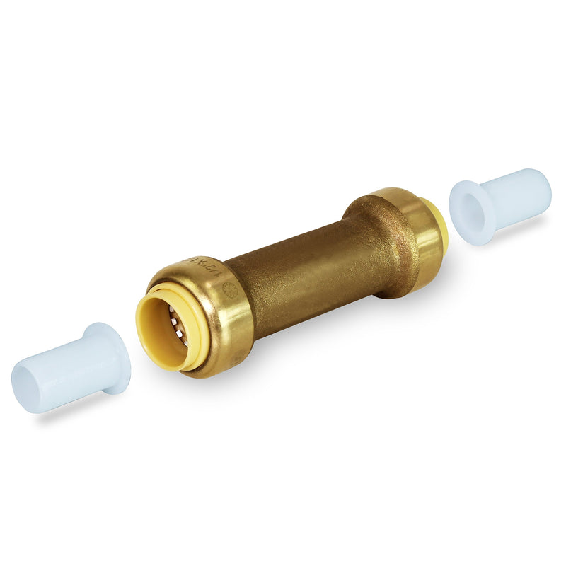 Supply Giant VQSD1212 Long Slip Coupling Pipe Fittings Push to Connect Pex, CPVC, x 1/2 Inch, Brass, 1/2", Brass &amp Copper - NewNest Australia