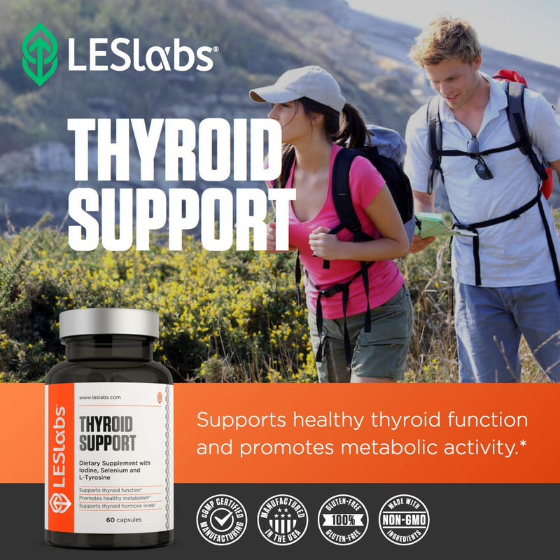 LES Labs Thyroid Support, Natural Supplement for Thyroid Health, Metabolism & Thyroid Hormone Levels, 60 Capsules - NewNest Australia