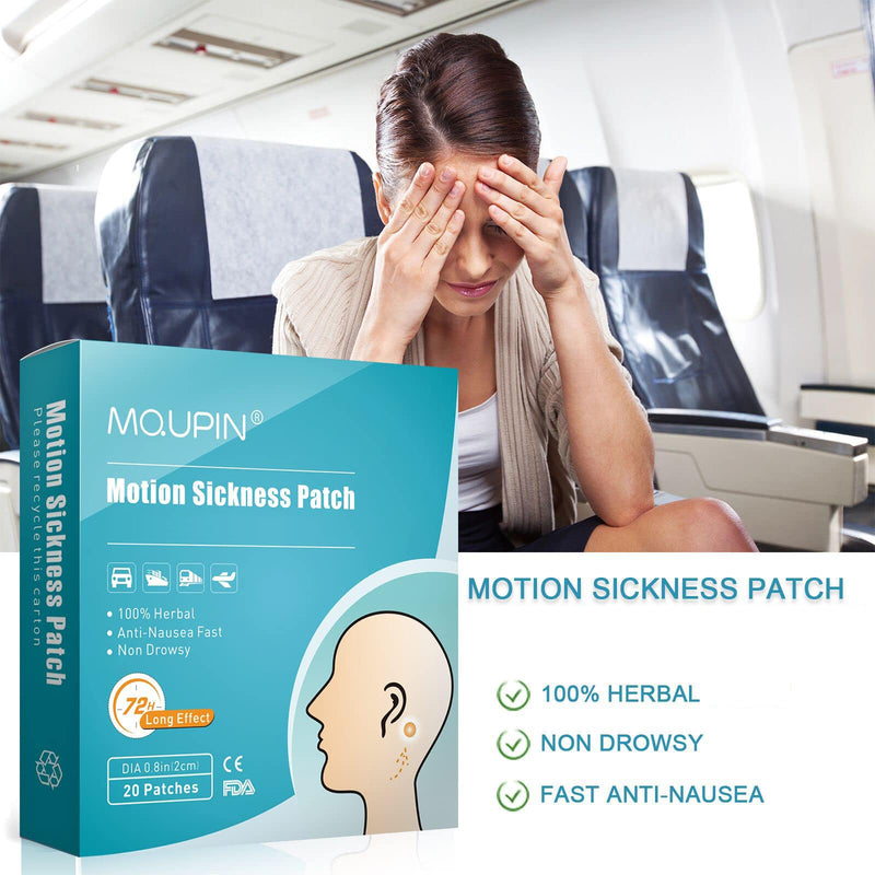 Mqupin Travel Sickness Plaster For Car And Boat Trips, Cruises And Air Travel, Relieves Nausea, Dizziness, Sea Sickness Vomiting, Acts Quickly And Without Side Effects - NewNest Australia