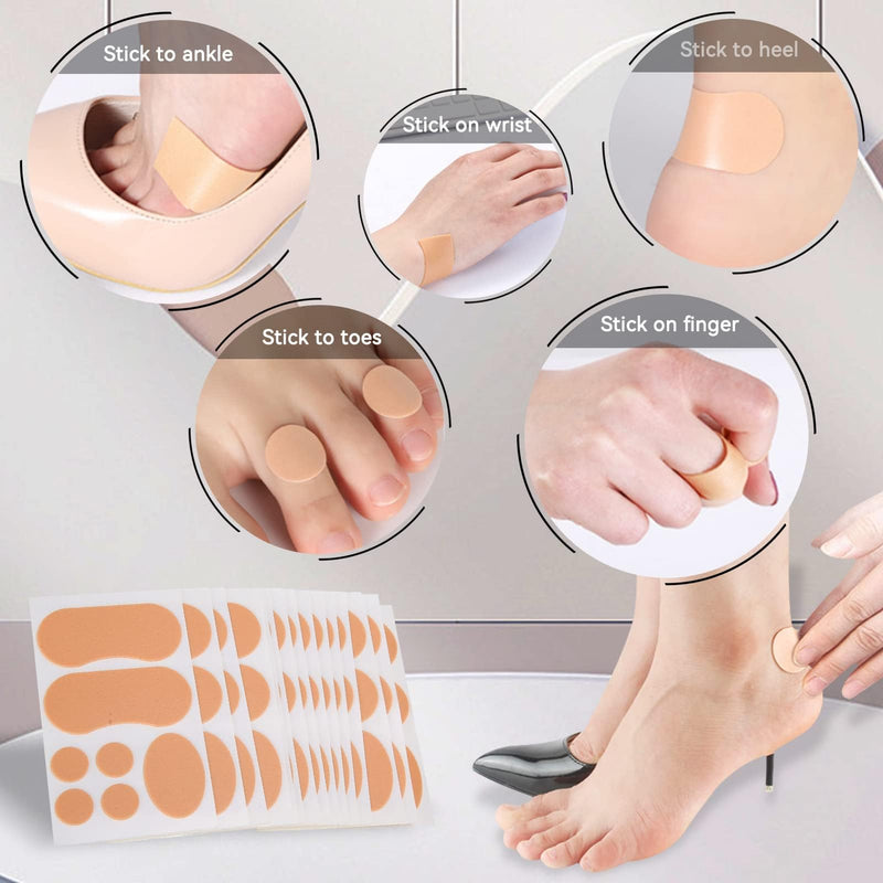 Moleskin Feet Adhesive Pads 15 Sheets Waterproof Non-Slip Heel Stickers Foot Care Tool High Heel Stickers to Prevent Scuffing Blisters - NewNest Australia