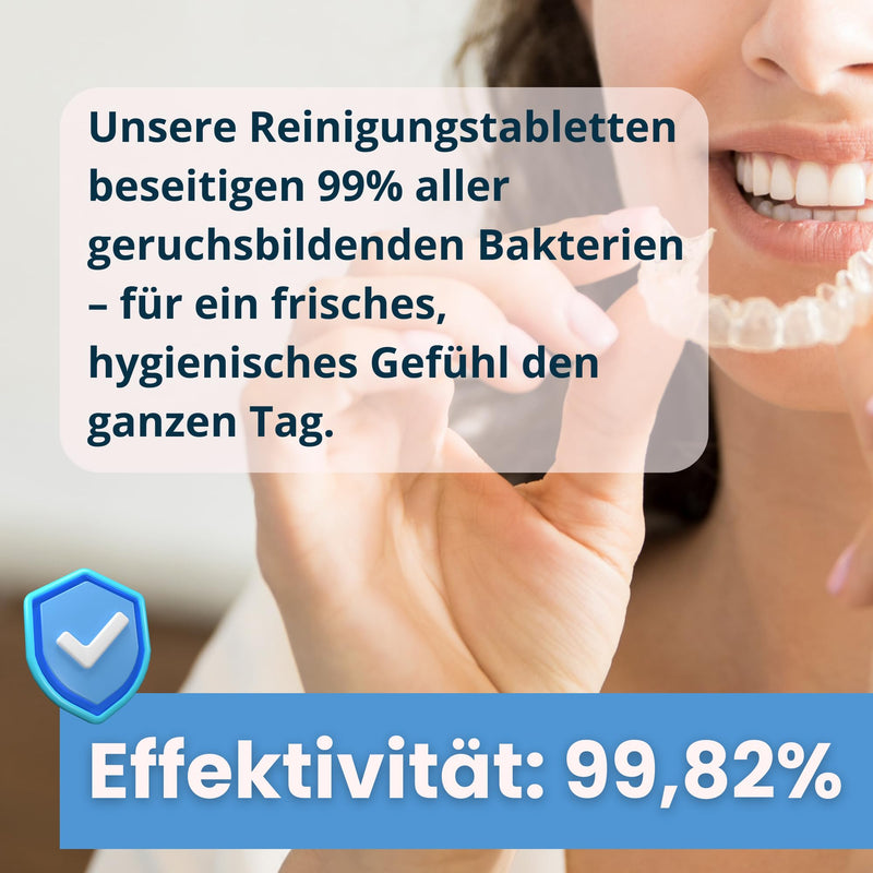 Retainer cleaning tablets - 120 pieces for clean and fresh retainers, dental splints, dentures, dentures - effective cleaner in tab form for braces, bite splints, dentures and mouth guards - NewNest Australia