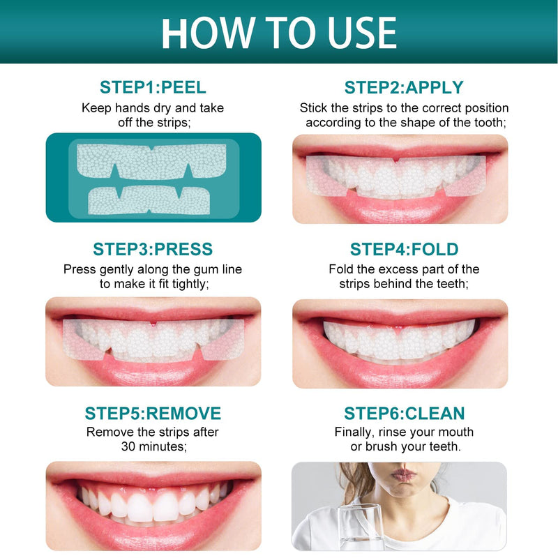 PERSMAX Teeth Whitening Strips, Non-Sensitive Teeth Whitener for Tooth Whitening, Non-Slip Dental Whitener Professional Helps to Remove Smoking Coffee Wine Stain, 14 Treatments 28 Strips - NewNest Australia
