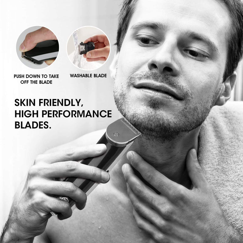 Hangsun Beard Trimmer Hair Clippers for Men Cordless Grooming Kit HC360 for Mustache, Stubble, Head and Face Hair USB Rechargeable - 7 in 1 Cutting Groomer - NewNest Australia